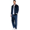 image:imageCOOFANDY Mens Tracksuit 2 Piece Set Velour Sweatsuit Jogging Suits Full Zip Jacket Pants OutfitsNavy Blue