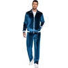 image:imageCOOFANDY Mens Tracksuit 2 Piece Set Velour Sweatsuit Jogging Suits Full Zip Jacket Pants OutfitsRoyal Blue