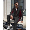 image:imageCOOFANDY Mens Tracksuits 2 Piece Jogging Athletic Sweatsuits Full Zip Sport Jackets And Pants Casual Set OutfitDark Greywine Red