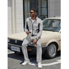 image:imageCOOFANDY Mens Tracksuits 2 Piece Jogging Athletic Sweatsuits Full Zip Sport Jackets And Pants Casual Set OutfitLight Greynavy Blue
