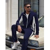 image:imageCOOFANDY Mens Tracksuits 2 Piece Jogging Athletic Sweatsuits Full Zip Sport Jackets And Pants Casual Set OutfitNavy Bluelight Grey
