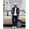 image:imageCOOFANDY Mens Tracksuits 2 Piece Jogging Athletic Sweatsuits Full Zip Sport Jackets And Pants Casual Set OutfitNavy Bluelight Grey