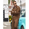 image:imageCOOFANDY Mens Tracksuits Casual Sweatsuit 2 Piece Full Zip Athletic Jogging Suit Sets Sport Sweat SuitBrown
