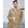 image:imageCOOFANDY Mens Tracksuits Casual Sweatsuit 2 Piece Full Zip Athletic Jogging Suit Sets Sport Sweat SuitKhaki