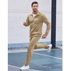 image:imageCOOFANDY Mens Tracksuits Casual Sweatsuit 2 Piece Full Zip Athletic Jogging Suit Sets Sport Sweat SuitKhaki