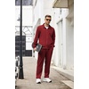 image:imageCOOFANDY Mens Tracksuits Casual Sweatsuit 2 Piece Full Zip Athletic Jogging Suit Sets Sport Sweat SuitWine Red