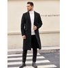 image:imageCOOFANDY Mens Trench Coat Long Casual Single Brested Overcoat Winter Notched Collar Wool Blend Pea coat With PocketsBlack