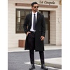 image:imageCOOFANDY Mens Trench Coat Long Casual Single Brested Overcoat Winter Notched Collar Wool Blend Pea coat With PocketsBlack