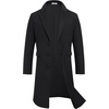 image:imageCOOFANDY Mens Trench Coat Long Casual Single Brested Overcoat Winter Notched Collar Wool Blend Pea coat With PocketsBlack