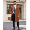 image:imageCOOFANDY Mens Trench Coat Long Casual Single Brested Overcoat Winter Notched Collar Wool Blend Pea coat With PocketsBrown