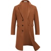image:imageCOOFANDY Mens Trench Coat Long Casual Single Brested Overcoat Winter Notched Collar Wool Blend Pea coat With PocketsBrown