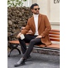 image:imageCOOFANDY Mens Trench Coat Long Casual Single Brested Overcoat Winter Notched Collar Wool Blend Pea coat With PocketsBrown