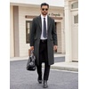 image:imageCOOFANDY Mens Trench Coat Long Casual Single Brested Overcoat Winter Notched Collar Wool Blend Pea coat With PocketsDark Grey