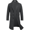 image:imageCOOFANDY Mens Trench Coat Long Casual Single Brested Overcoat Winter Notched Collar Wool Blend Pea coat With PocketsDark Grey