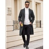 image:imageCOOFANDY Mens Trench Coat Long Casual Single Brested Overcoat Winter Notched Collar Wool Blend Pea coat With PocketsDark Grey
