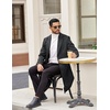 image:imageCOOFANDY Mens Trench Coat Long Casual Single Brested Overcoat Winter Notched Collar Wool Blend Pea coat With PocketsDark Grey