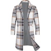 image:imageCOOFANDY Mens Trench Coat Long Casual Single Brested Overcoat Winter Notched Collar Wool Blend Pea coat With PocketsGrey Plaid