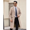 image:imageCOOFANDY Mens Trench Coat Long Casual Single Brested Overcoat Winter Notched Collar Wool Blend Pea coat With PocketsKhaki