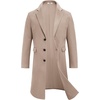 image:imageCOOFANDY Mens Trench Coat Long Casual Single Brested Overcoat Winter Notched Collar Wool Blend Pea coat With PocketsKhaki