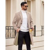 image:imageCOOFANDY Mens Trench Coat Long Casual Single Brested Overcoat Winter Notched Collar Wool Blend Pea coat With PocketsKhaki