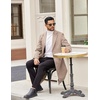 image:imageCOOFANDY Mens Trench Coat Long Casual Single Brested Overcoat Winter Notched Collar Wool Blend Pea coat With PocketsKhaki