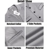 image:imageCOOFANDY Mens Trench Coat Long Casual Single Brested Overcoat Winter Notched Collar Wool Blend Pea coat With PocketsLight Grey