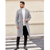 image:imageCOOFANDY Mens Trench Coat Long Casual Single Brested Overcoat Winter Notched Collar Wool Blend Pea coat With PocketsLight Grey