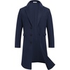 image:imageCOOFANDY Mens Trench Coat Long Casual Single Brested Overcoat Winter Notched Collar Wool Blend Pea coat With PocketsNavy Blue
