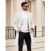 image:imageCOOFANDY Mens Trench Coat Long Casual Single Brested Overcoat Winter Notched Collar Wool Blend Pea coat With PocketsWhite