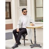 image:imageCOOFANDY Mens Trench Coat Long Casual Single Brested Overcoat Winter Notched Collar Wool Blend Pea coat With PocketsWhite