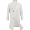 image:imageCOOFANDY Mens Trench Coat Long Casual Single Brested Overcoat Winter Notched Collar Wool Blend Pea coat With PocketsWhite