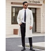 image:imageCOOFANDY Mens Trench Coat Long Casual Single Brested Overcoat Winter Notched Collar Wool Blend Pea coat With PocketsWhite