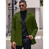 image:imageCOOFANDY Mens Trench Coat Notched Collar Single Breasted Peacoat Winter Overcoat With PocketsArmy Green