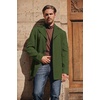 image:imageCOOFANDY Mens Trench Coat Notched Collar Single Breasted Peacoat Winter Overcoat With PocketsArmy Green