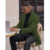 image:imageCOOFANDY Mens Trench Coat Notched Collar Single Breasted Peacoat Winter Overcoat With PocketsArmy Green