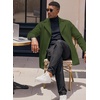 image:imageCOOFANDY Mens Trench Coat Notched Collar Single Breasted Peacoat Winter Overcoat With PocketsArmy Green