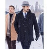 image:imageCOOFANDY Mens Trench Coat Notched Collar Single Breasted Peacoat Winter Overcoat With PocketsBlack