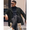 image:imageCOOFANDY Mens Trench Coat Notched Collar Single Breasted Peacoat Winter Overcoat With PocketsBlack