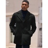 image:imageCOOFANDY Mens Trench Coat Notched Collar Single Breasted Peacoat Winter Overcoat With PocketsBlack