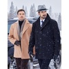 image:imageCOOFANDY Mens Trench Coat Notched Collar Single Breasted Peacoat Winter Overcoat With PocketsBlack