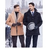 image:imageCOOFANDY Mens Trench Coat Notched Collar Single Breasted Peacoat Winter Overcoat With PocketsBlack