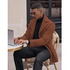 image:imageCOOFANDY Mens Trench Coat Notched Collar Single Breasted Peacoat Winter Overcoat With PocketsBrown