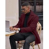 image:imageCOOFANDY Mens Trench Coat Notched Collar Single Breasted Peacoat Winter Overcoat With PocketsBurgundy Red