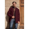 image:imageCOOFANDY Mens Trench Coat Notched Collar Single Breasted Peacoat Winter Overcoat With PocketsBurgundy Red