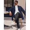 image:imageCOOFANDY Mens Trench Coat Notched Collar Single Breasted Peacoat Winter Overcoat With PocketsDark Blue