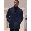 image:imageCOOFANDY Mens Trench Coat Notched Collar Single Breasted Peacoat Winter Overcoat With PocketsDark Blue
