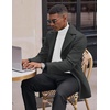 image:imageCOOFANDY Mens Trench Coat Notched Collar Single Breasted Peacoat Winter Overcoat With PocketsDark Grey