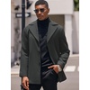 image:imageCOOFANDY Mens Trench Coat Notched Collar Single Breasted Peacoat Winter Overcoat With PocketsDark Grey