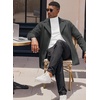 image:imageCOOFANDY Mens Trench Coat Notched Collar Single Breasted Peacoat Winter Overcoat With PocketsDark Grey