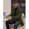 image:imageCOOFANDY Mens Trench Coat Notched Collar Single Breasted Peacoat Winter Overcoat With PocketsOlive Green